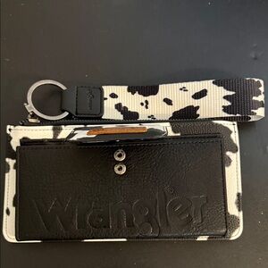 Wrangler Cow Print Wristlet with Black Accents